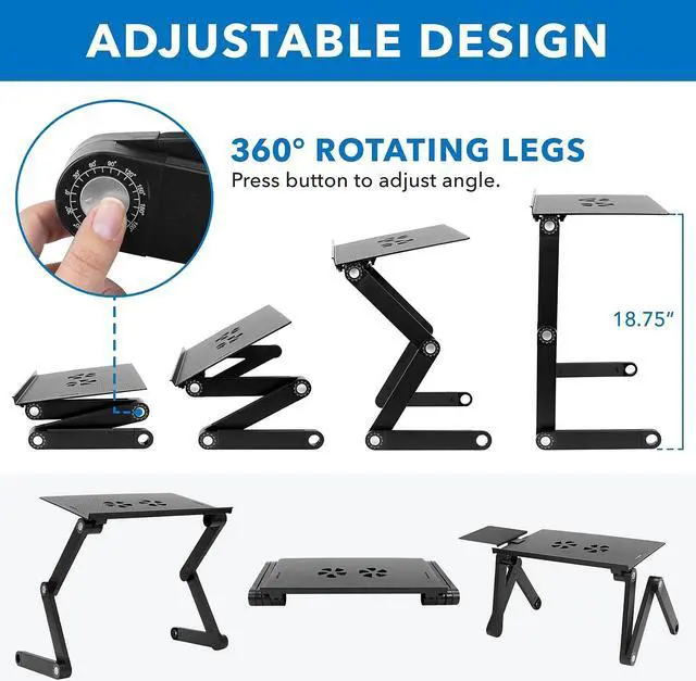 Alt view image 15 of 15 - Mount-It! Adjustable Laptop Stand with Built-In Cooling Fan | Fits Up to 17" Screens