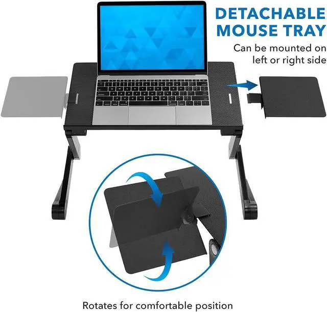 Alt view image 13 of 15 - Mount-It! Adjustable Laptop Stand with Built-In Cooling Fan | Fits Up to 17" Screens