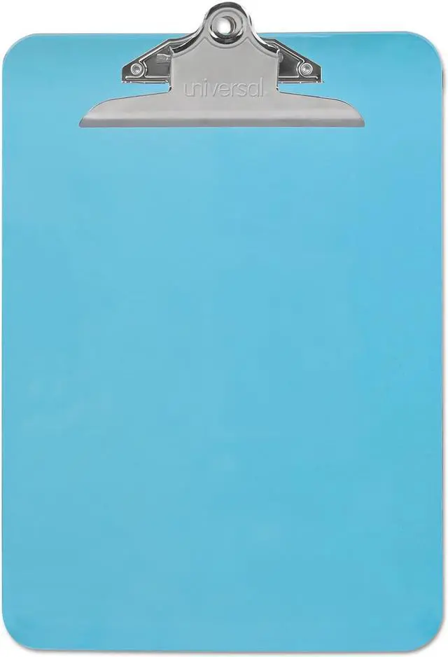 Main image of UNIVERSAL Plastic Clipboard with High Capacity Clip 1" Capacity Holds 8 1/2 x 12 Blue 40307