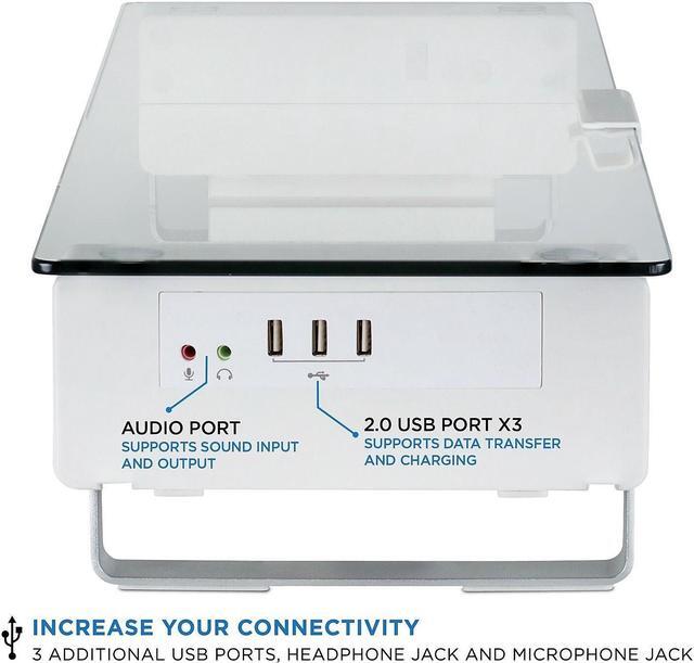 Alt view image 11 of 15 - Mount-It! Computer Monitor Stand with USB Desktop Riser | 32" Max Screen Size