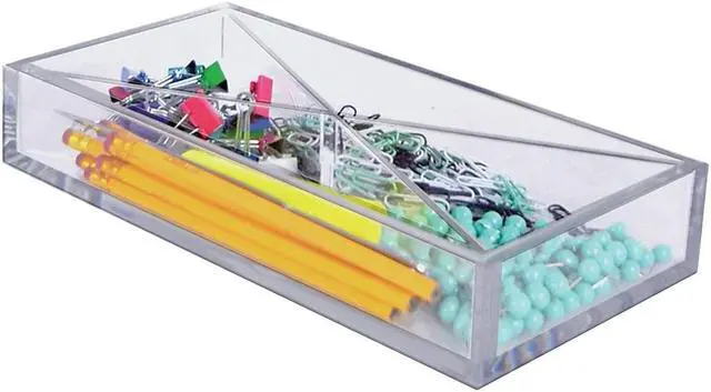 Alt view image 4 of 7 - Azar 4-Compartment Plastic Storage Clear 2/Box (556353)