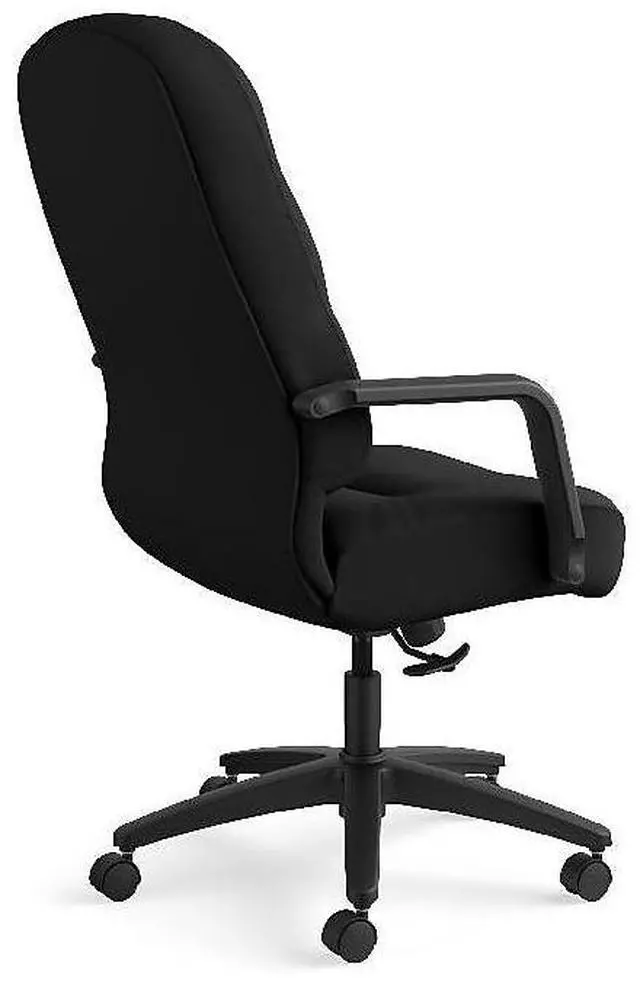 Alt view image 6 of 9 - HON Pillow-Soft Executive Chair - Polyester Black Seat - Polyester Black Back - Black Frame - 5-star Base - 22" Seat Wid