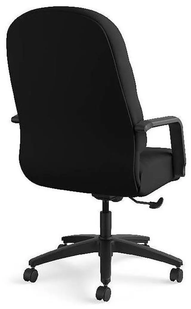 Alt view image 7 of 9 - HON Pillow-Soft Executive Chair - Polyester Black Seat - Polyester Black Back - Black Frame - 5-star Base - 22" Seat Wid