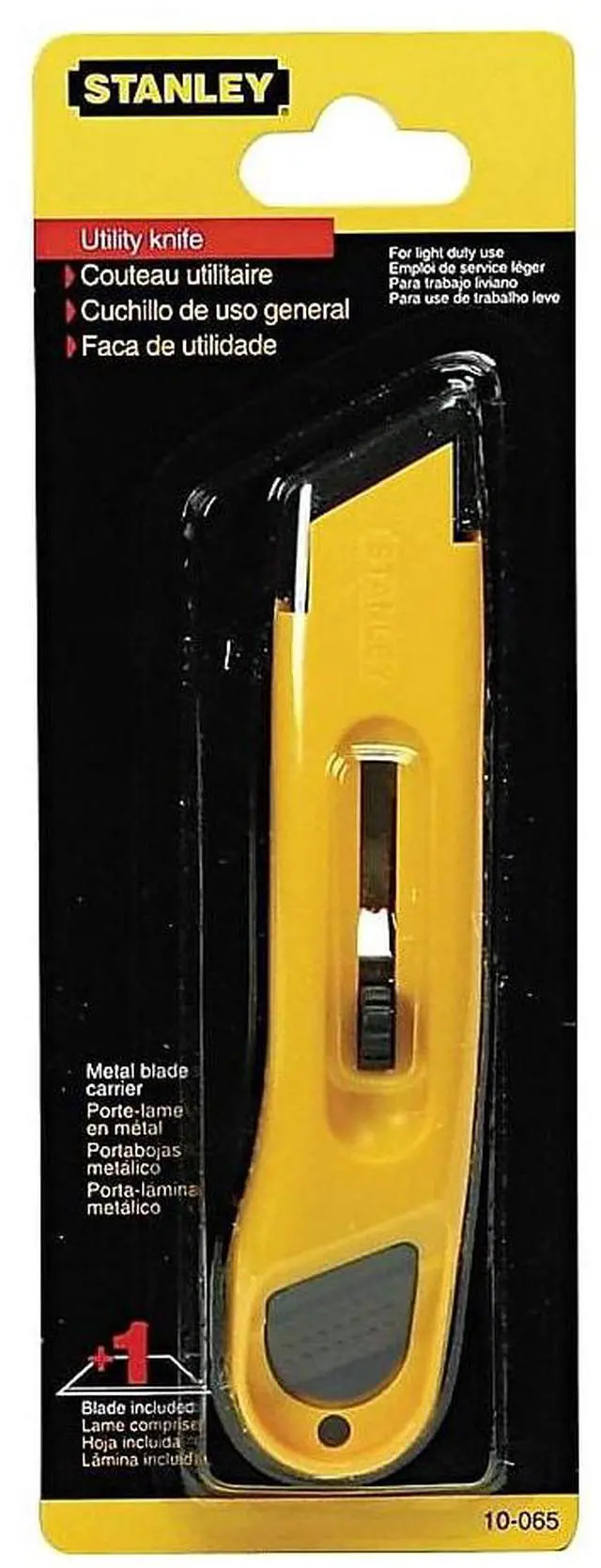 Alt view image 4 of 7 - Plastic Light-Duty Utility Knife w/Retractable Blade, Yellow 10-065