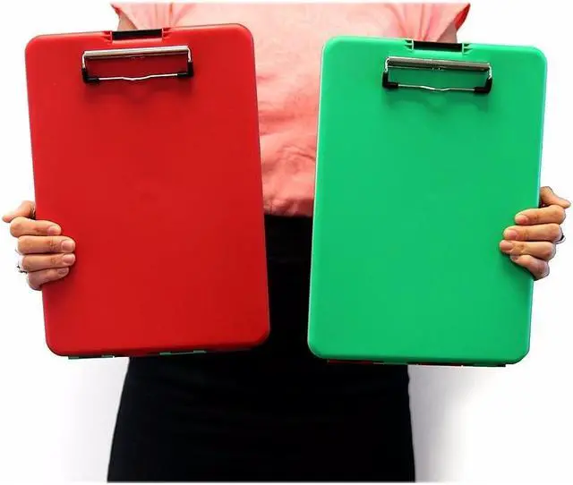 Alt view image 12 of 13 - Saunders SlimMate Show2Know Safety Organizer 1/2" Clip Cap 9 x 11 3/4 Sheets Red/Green 00580