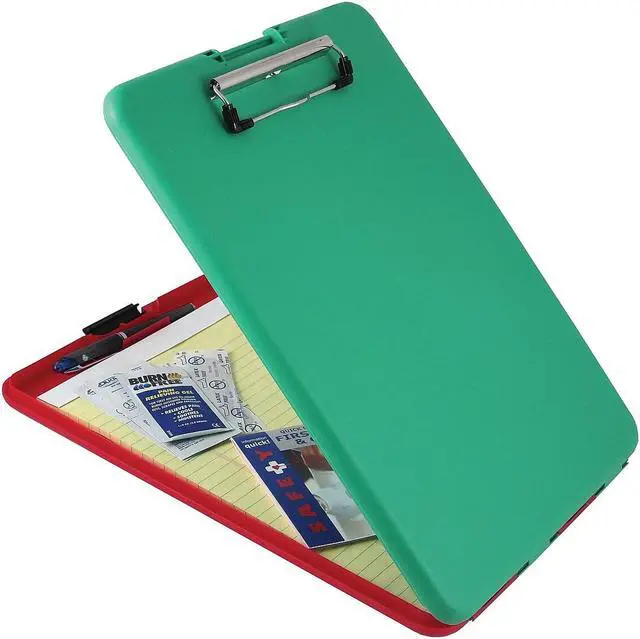 Alt view image 11 of 13 - Saunders SlimMate Show2Know Safety Organizer 1/2" Clip Cap 9 x 11 3/4 Sheets Red/Green 00580