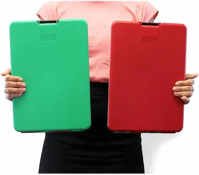 Alt view image 13 of 13 - Saunders SlimMate Show2Know Safety Organizer 1/2" Clip Cap 9 x 11 3/4 Sheets Red/Green 00580