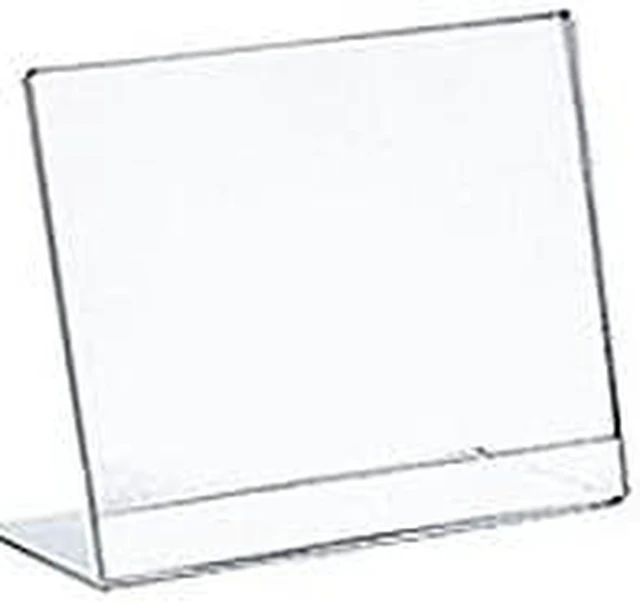 Main image of Azar Displays L-Shape Square Acrylic Sign Holder 10/Pack 112738