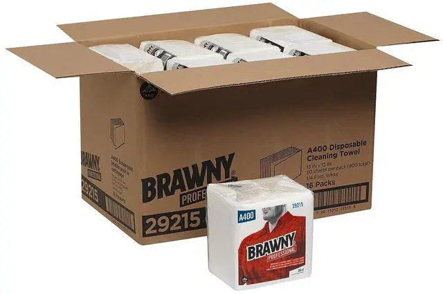 Alt view image 17 of 19 - Brawny Medium Duty Airlaid 1/4-Fold Wipers 13 x 13 50/Pack 16/Carton 29215