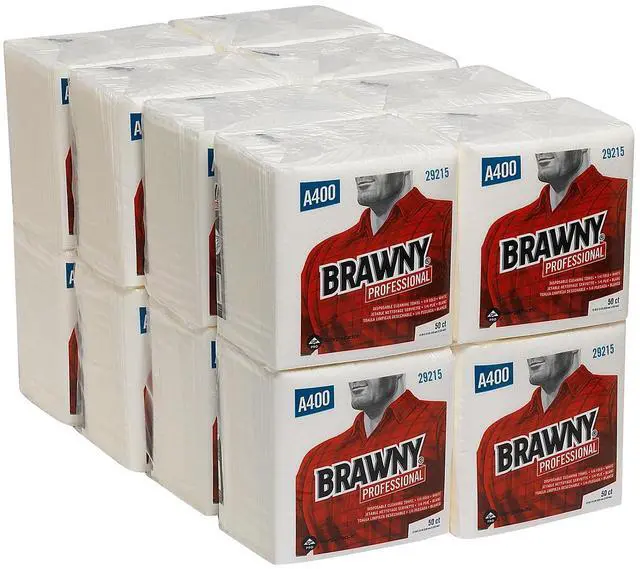 Alt view image 18 of 19 - Brawny Medium Duty Airlaid 1/4-Fold Wipers 13 x 13 50/Pack 16/Carton 29215