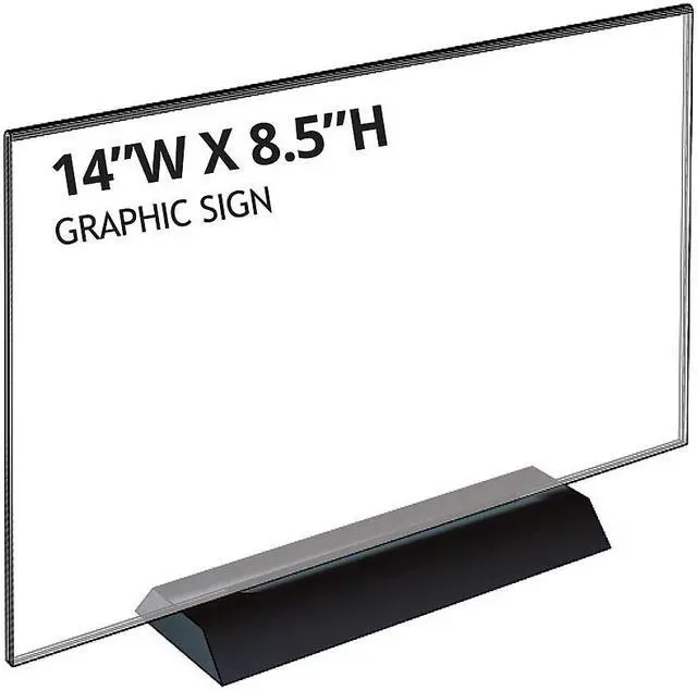 Alt view image 2 of 5 - Azar Acrylic Frame Sign Holder on Weighted Black Base (108806)