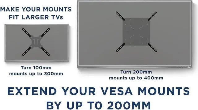 Alt view image 11 of 13 - Mount-It! VESA Mount Adapter Kit | Convert 200x200mm VESA to 400x200 and 400x400mm | 4 Piece Set