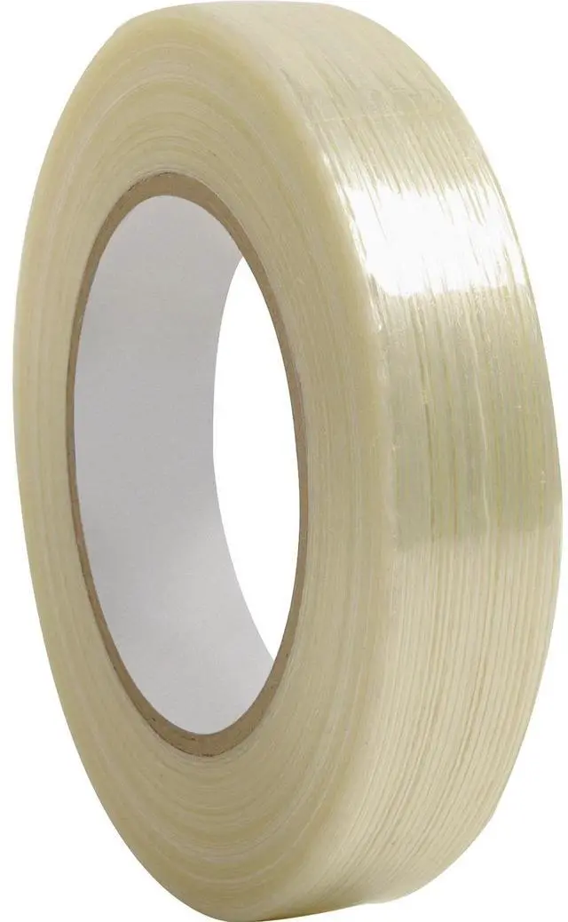 Alt view image 3 of 3 - Business Source Filament Tape - 1" Width x 60 yd Length - 3" Core - Fiberglass Filament - 1 / Roll - White  BSN64005