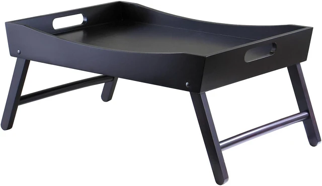 Alt view image 8 of 11 - Winsome 92022 Benito Bed Tray with Curved Top Foldable Legs- Espresso
