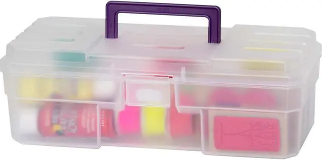 Alt view image 14 of 14 - Akro-Mils AKM09912CLPUR Supply Box- 6in.x12in.x4in.- Plastic- Clear-Purple