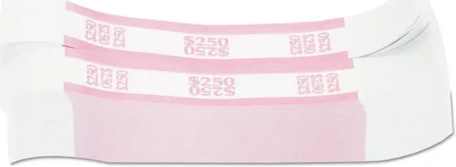 Main image of Coin-Tainer Currency Straps Pink $250 in Dollar Bills 1000 Bands/Pack 400250
