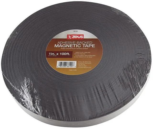 Alt view image 7 of 7 - Baumgartens Adhesive Magnetic Tape, Flexible, 1"x100' Roll, Black 66100