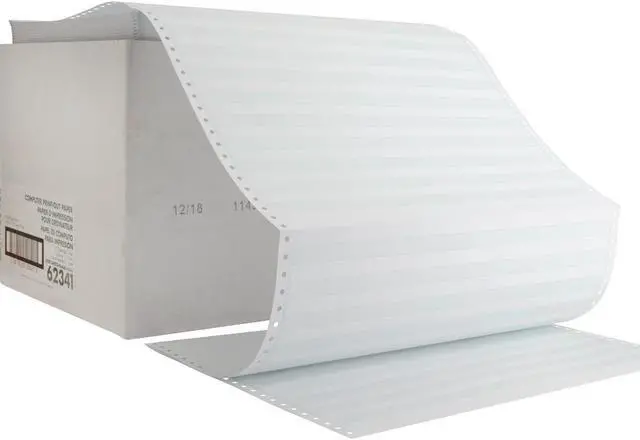 Alt view image 2 of 5 - Sparco Computer Paper 20 lb. 1Part 14-7/8"x11" 2700/CT 1/2" GN Bar 62341