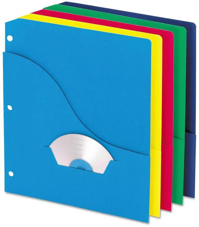 Alt view image 4 of 7 - Pendaflex 32900 Slash Pocket Project Folders, Jacket, Letter, Five Colors, 10/Pack