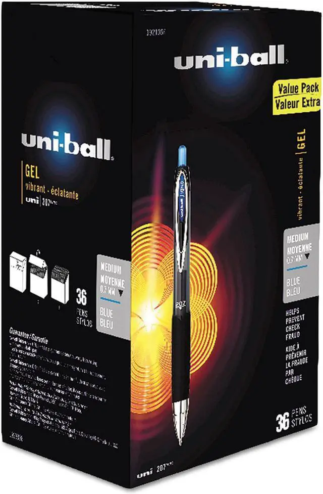 Main image of uni-ball Signo 207 Retractable Gel Pen Blue Ink 0.7mm 36/Box 1921064
