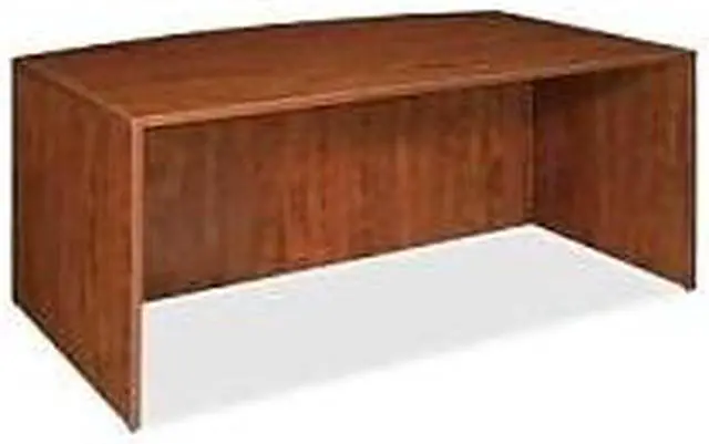 Alt view image 8 of 9 - Lorell Bowfront Desk Shell 72"x29-1/2"x36" Cherry 69406