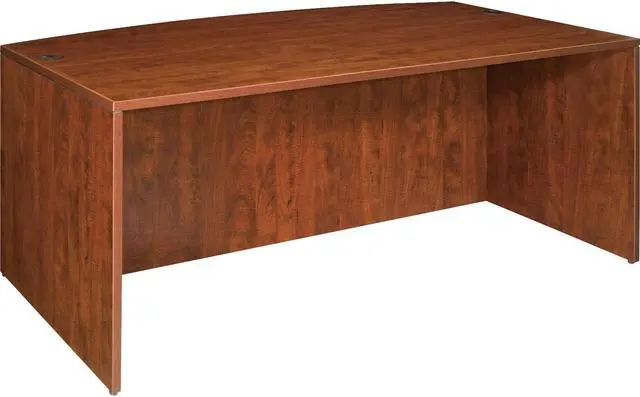 Alt view image 7 of 9 - Lorell Bowfront Desk Shell 72"x29-1/2"x36" Cherry 69406
