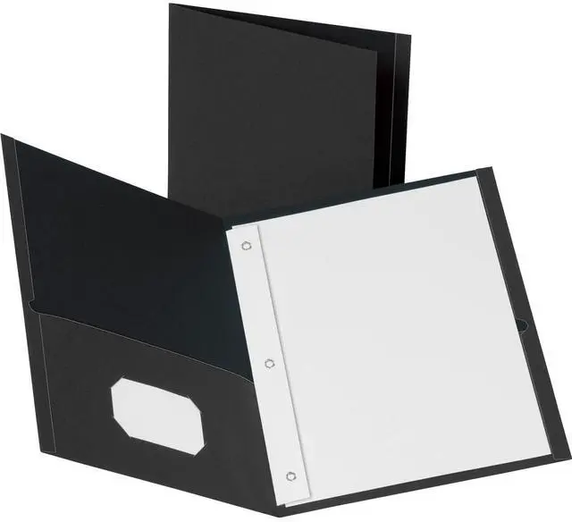 Main image of Business Source 2-Pocket Folders 100 Sh Cap Ltr 9-1/2"x11" 25/BX BK 78532