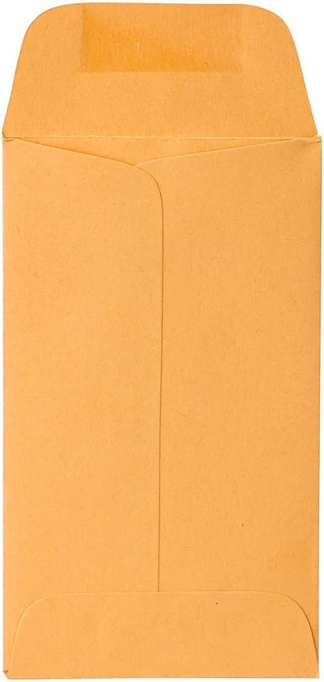 JAM Paper Coin Envelopes 4 Gummed Seal Brown Kraft Pack Of 50