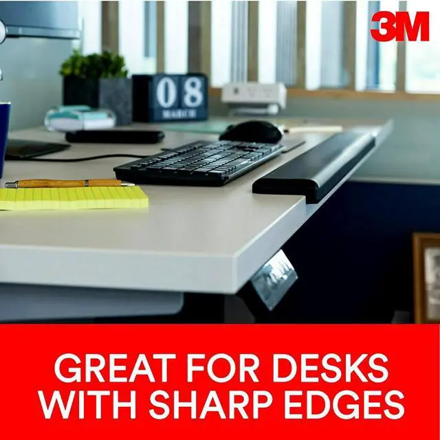 Alt view image 17 of 20 - 3M Gel Wrist Rest for Standing Desks, 30.13 x 3.25 x 1, Black - OEM