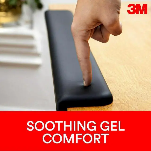 Alt view image 15 of 20 - 3M Gel Wrist Rest for Standing Desks, 30.13 x 3.25 x 1, Black - OEM