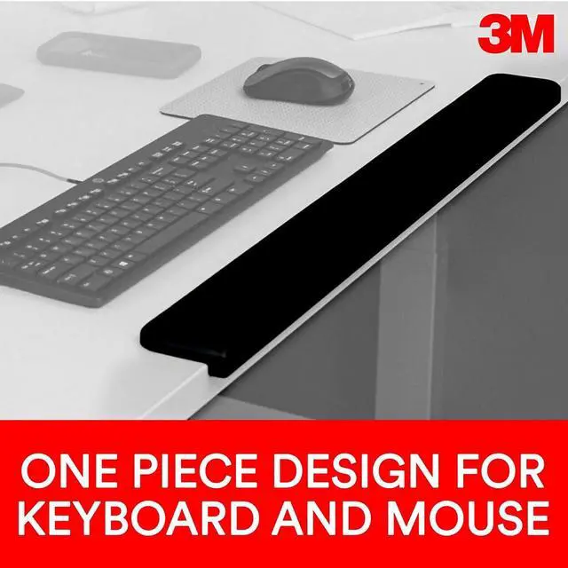 Alt view image 16 of 20 - 3M Gel Wrist Rest for Standing Desks, 30.13 x 3.25 x 1, Black - OEM
