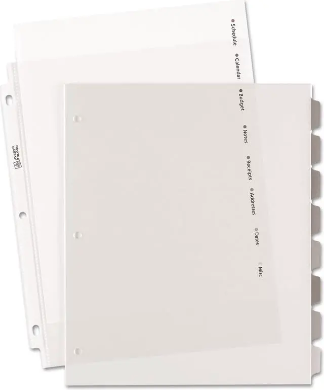 Alt view image 2 of 16 - Avery Clear View Plastic Dividers with Sheet Protector Multicolor 8-Tab Letter
