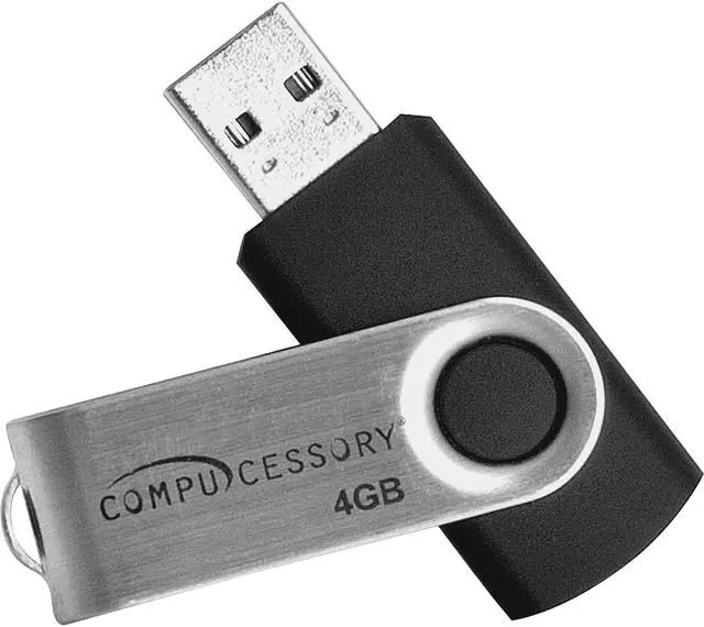 Alt view image 6 of 7 - Compucessory 4GB USB Flash Drive, Black / Aluminum 26464