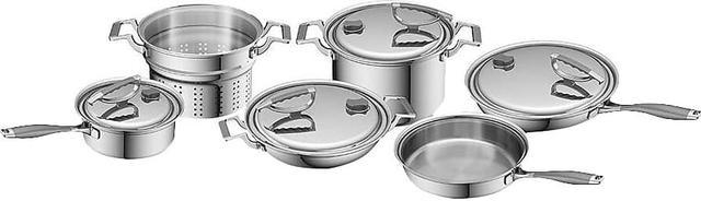 CookCraft 10-Piece Tri-Ply Stainless Steel Cookware Set with Lids