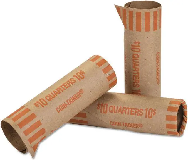 Alt view image 4 of 5 - Coin-Tainer Preformed Tubular Coin Wrappers Quarters $10 1000 Wrappers/Box 20025
