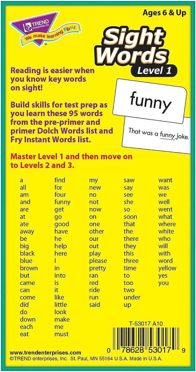 Alt view image 19 of 19 - Trend Skill Drill Flash Cards, 3 X 6, Sight Words Set 1 T53017