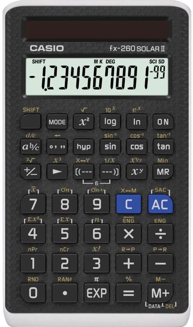 Alt view image 7 of 8 - Casio Scientific Calculator 10-2 Digit 63/100"Wx2-9/10"Lx5"H BK FX260SOLARII