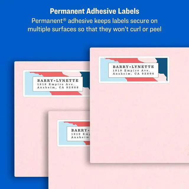 Alt view image 5 of 9 - Avery 6520 Easy Peel Address Labels, 2/3" x 1-3/4", Glossy, Clear - 600 Labels