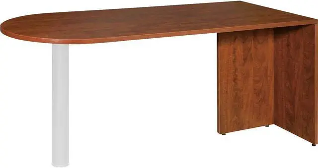 Alt view image 6 of 7 - Lorell 69415 Essentials Peninsula Desk Box 1/2 66" Width x 30" Depth x 29.5" Height - Cherry