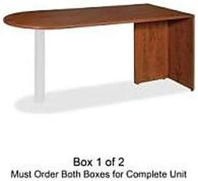 Alt view image 7 of 7 - Lorell 69415 Essentials Peninsula Desk Box 1/2 66" Width x 30" Depth x 29.5" Height - Cherry