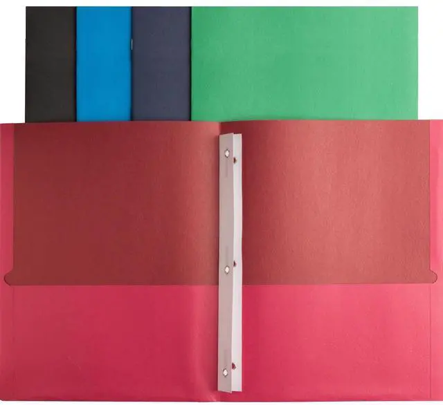 Alt view image 2 of 10 - Business Source 2-Pocket Folders 100 Sh Cap Ltr 9-1/2"x11" 25/BX AST 78531