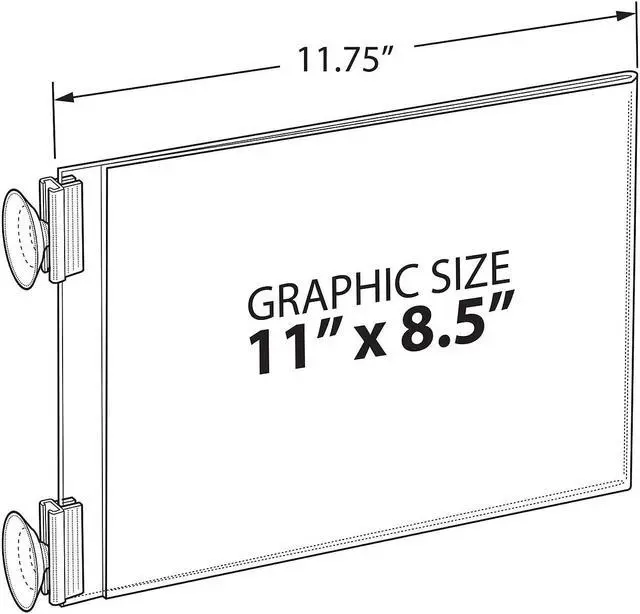 Alt view image 5 of 6 - Azar Two Sided Acrylic Sign Holder with Suction Cup Grippers (106689)