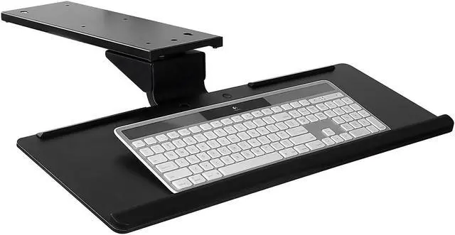 Alt view image 6 of 12 - Mount-It! Under Desk Keyboard Tray and Mouse Platform with Gel Wrist Pad | 17 Inch Track