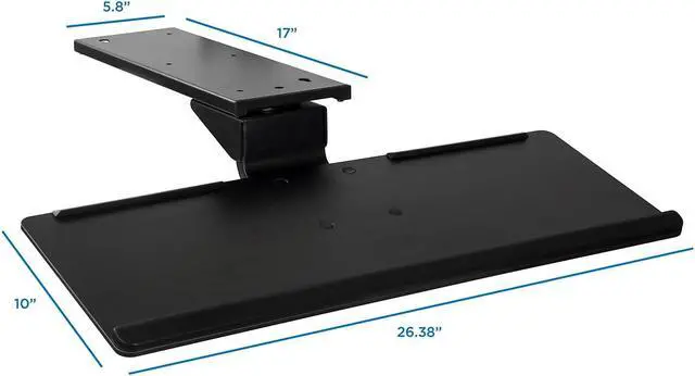 Alt view image 10 of 12 - Mount-It! Under Desk Keyboard Tray and Mouse Platform with Gel Wrist Pad | 17 Inch Track