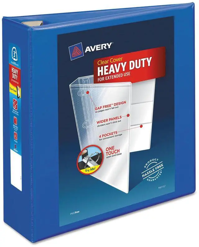 Main image of Avery Heavy-Duty View Binder w/Locking EZD Rings 3" Cap Pacific Blue 79811