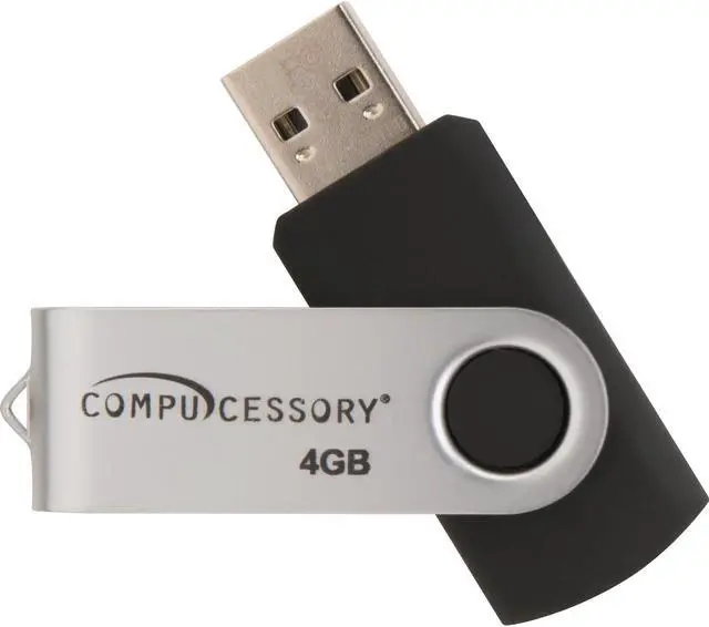 Main image of Compucessory 4GB Password Protected USB Flash Drive, Black / Aluminum 26465