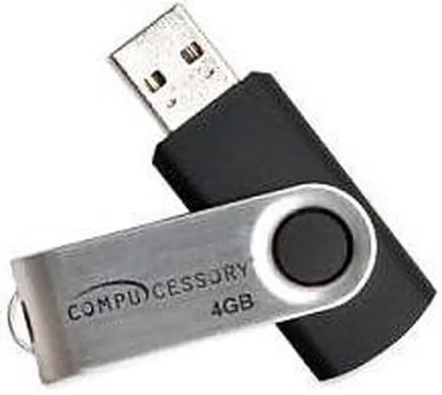 Alt view image 3 of 5 - Compucessory 4GB Password Protected USB Flash Drive, Black / Aluminum 26465