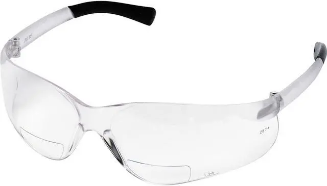 Main image of Mcr Safety Bearkat Magnifier Safety Glasses, Clear Frame, Clear Lens BKH15