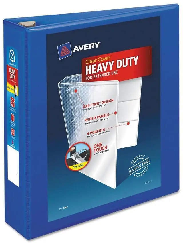 Main image of Avery Heavy-Duty View Binder w/Locking EZD Rings 2" Cap Pacific Blue 79778