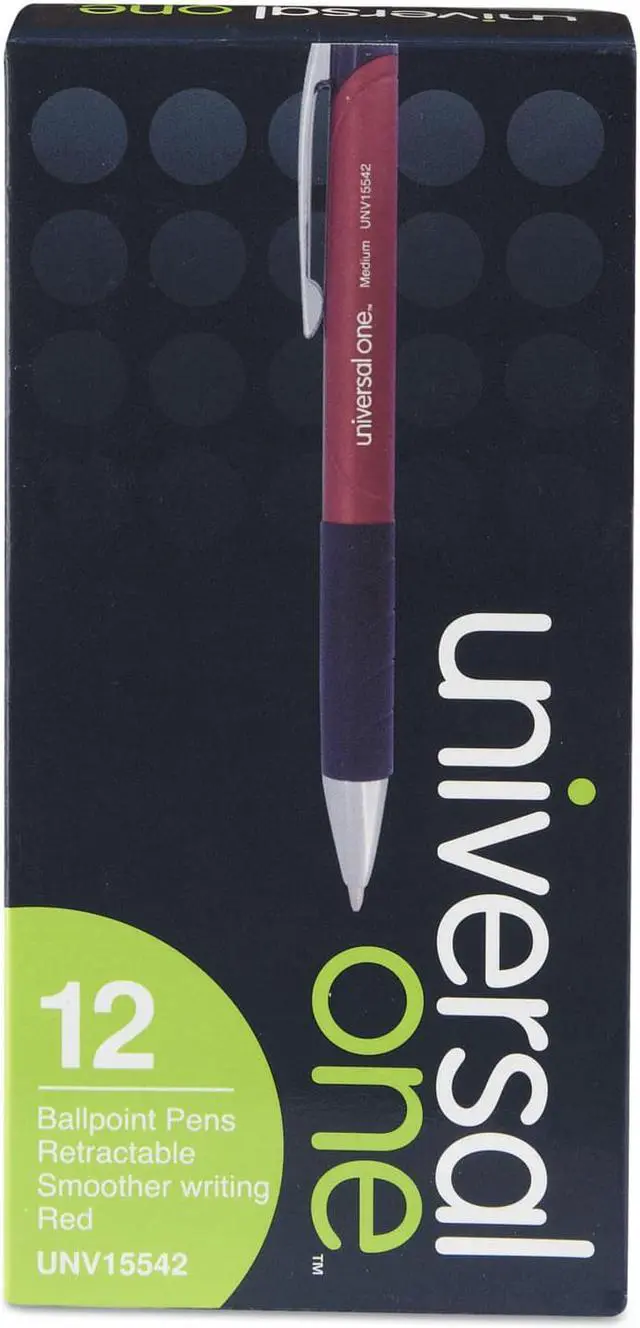 Main image of UNIVERSAL Advanced Ink Retractable Ballpoint Pen Red Ink Red 1mm Dozen 15542